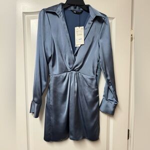 Periwinkle blue shirt dress